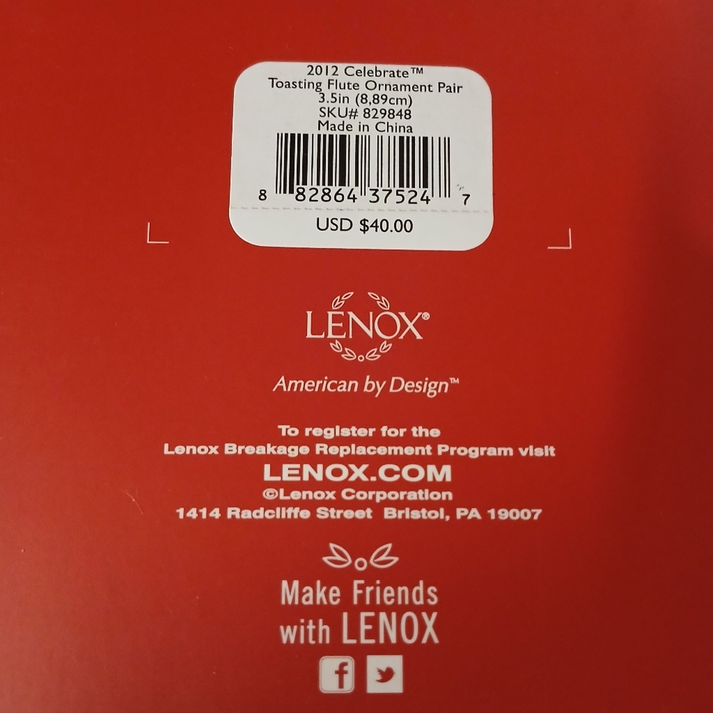 Lenox "2012" Celebrate Ornament - Picture 3 of 5